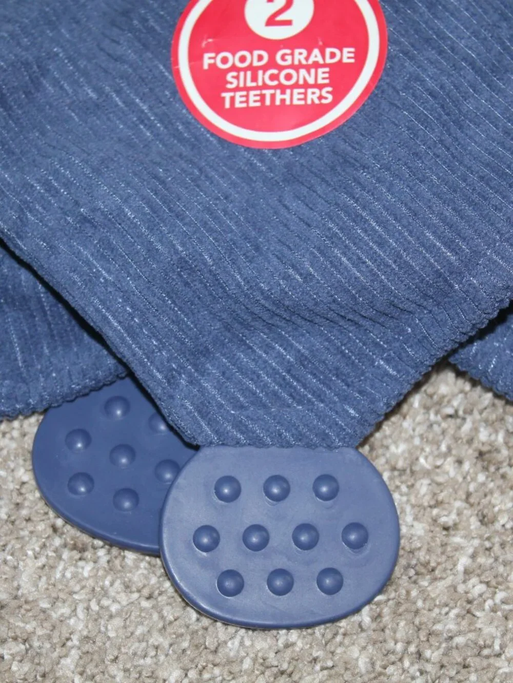 Modern Baby Whale Security Blanket Corduroy Teether Toys Navy Blue Lovey Boy NWT